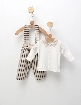 Set 2 piese Matei, alb-crem