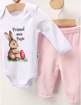 Set 2 piese Minikids, Primul Meu Paste, roz
