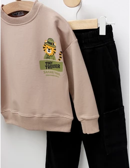 Set 2 piese Tiny trekker crem