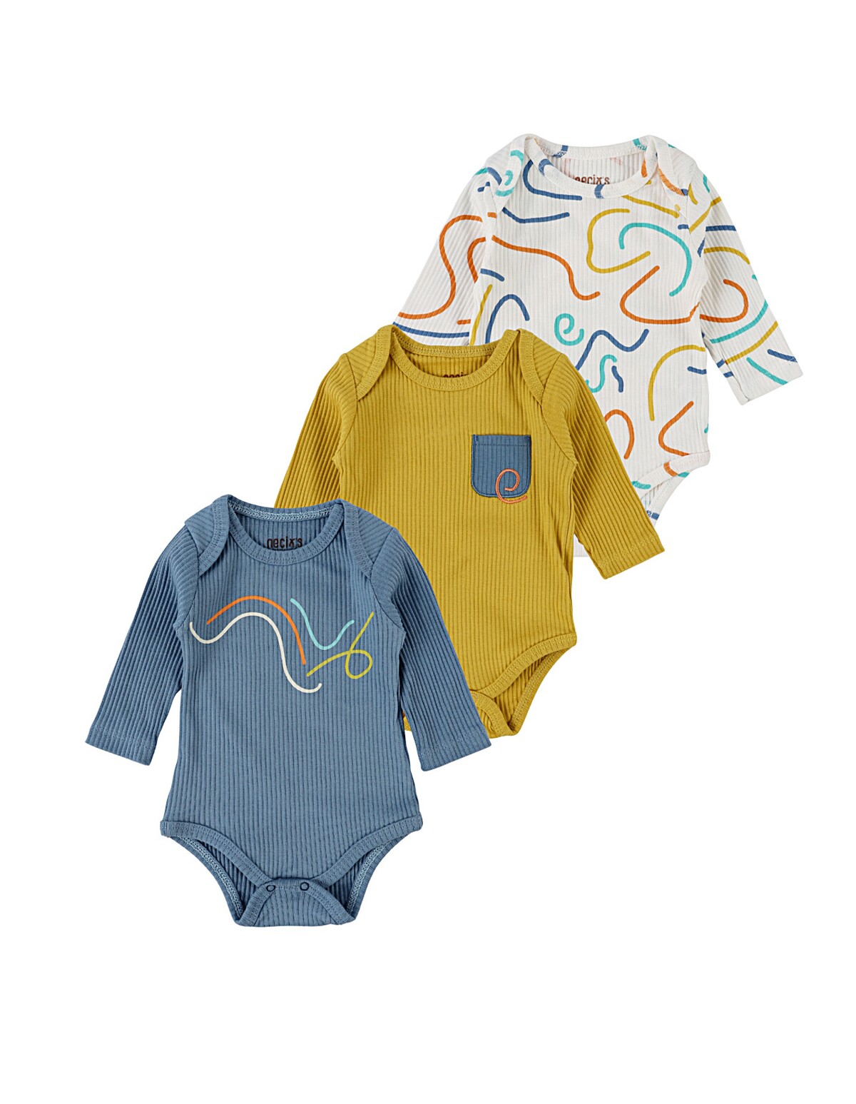 Set 3 body, Different Way, multicolor