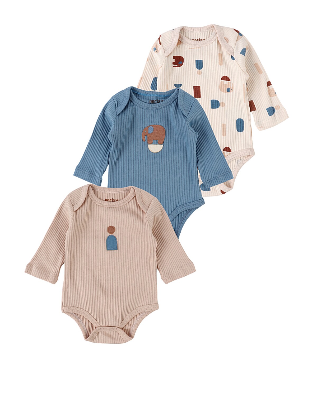 Set 3 body, Elefantei, multicolor