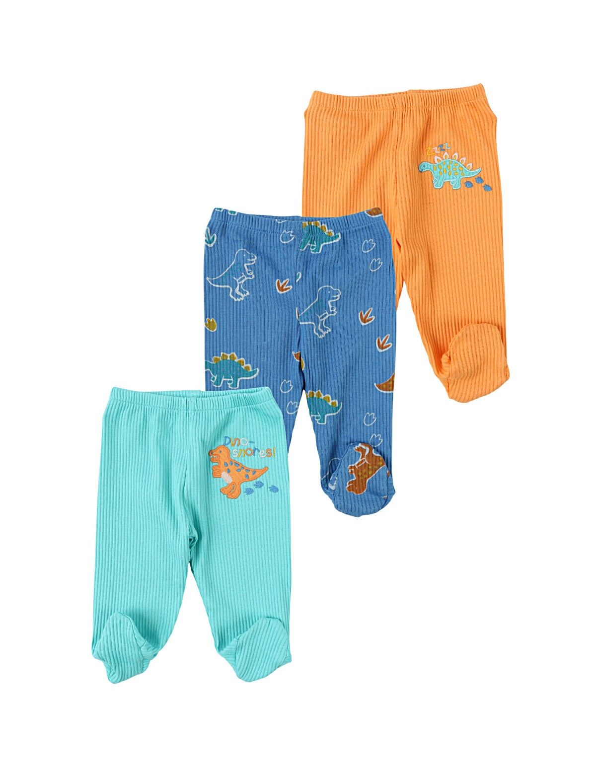 Set 3 pantaloni, Dino-Snores, multicolor