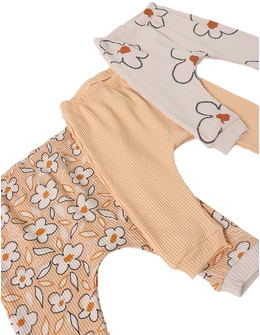 Set 3 pantaloni, Musetel, multicolor