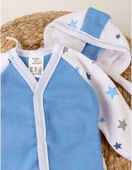 Set 3 piese bebelusi, stelute albastre