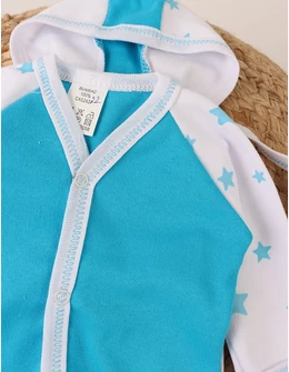 Set 3 piese bebelusi, stelute turcoaz