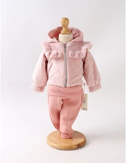 Set 3 piese cu Gecuta catifelata, Mara, roz