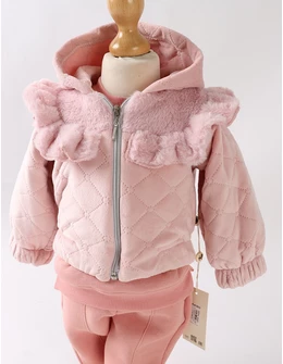 Set 3 piese cu Gecuta catifelata, Mara, roz