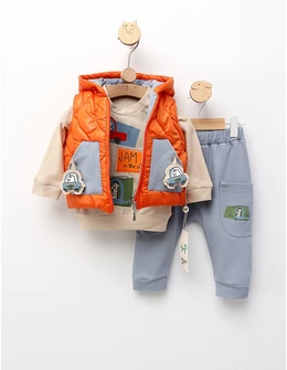 Set 3 piese cu vesta, Jam In The City, portocaliu