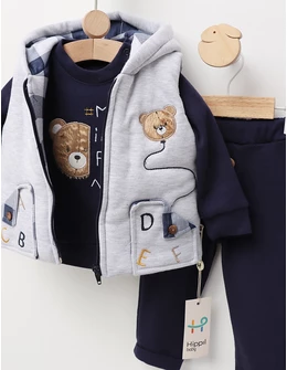 Set 3 piese cu vesta, Making Friends, albastru