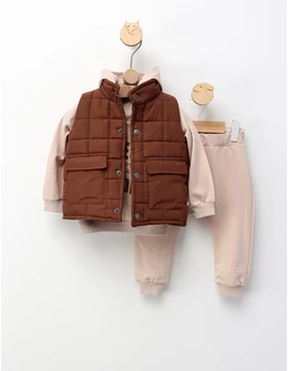 Set 3 piese cu vesta, Tactic Kid, cu maro