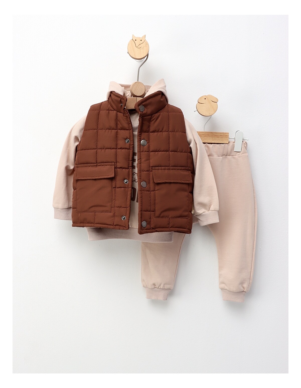 Set 3 piese cu vesta, Tactic Kid, cu maro