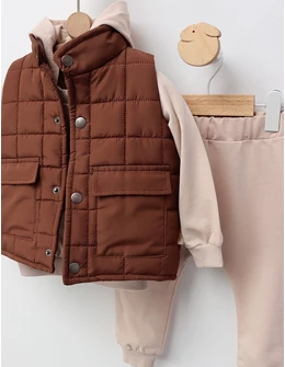 Set 3 piese cu vesta, Tactic Kid, cu maro