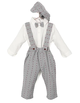 Set 3 piese elegant Maximilian gri-alb 1