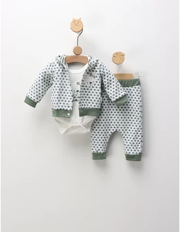 Set 3 piese, Fetita Urs si Buline, cu verde