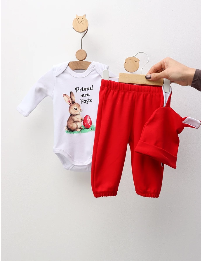 Set 3 piese Minikids, Primul Meu Paste, rosu picture - 5