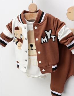 Set 3 piese, Mr Teddy, cu maro
