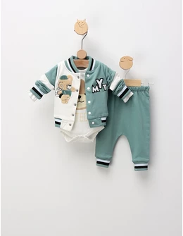 Set 3 piese, Mr Teddy, cu verde