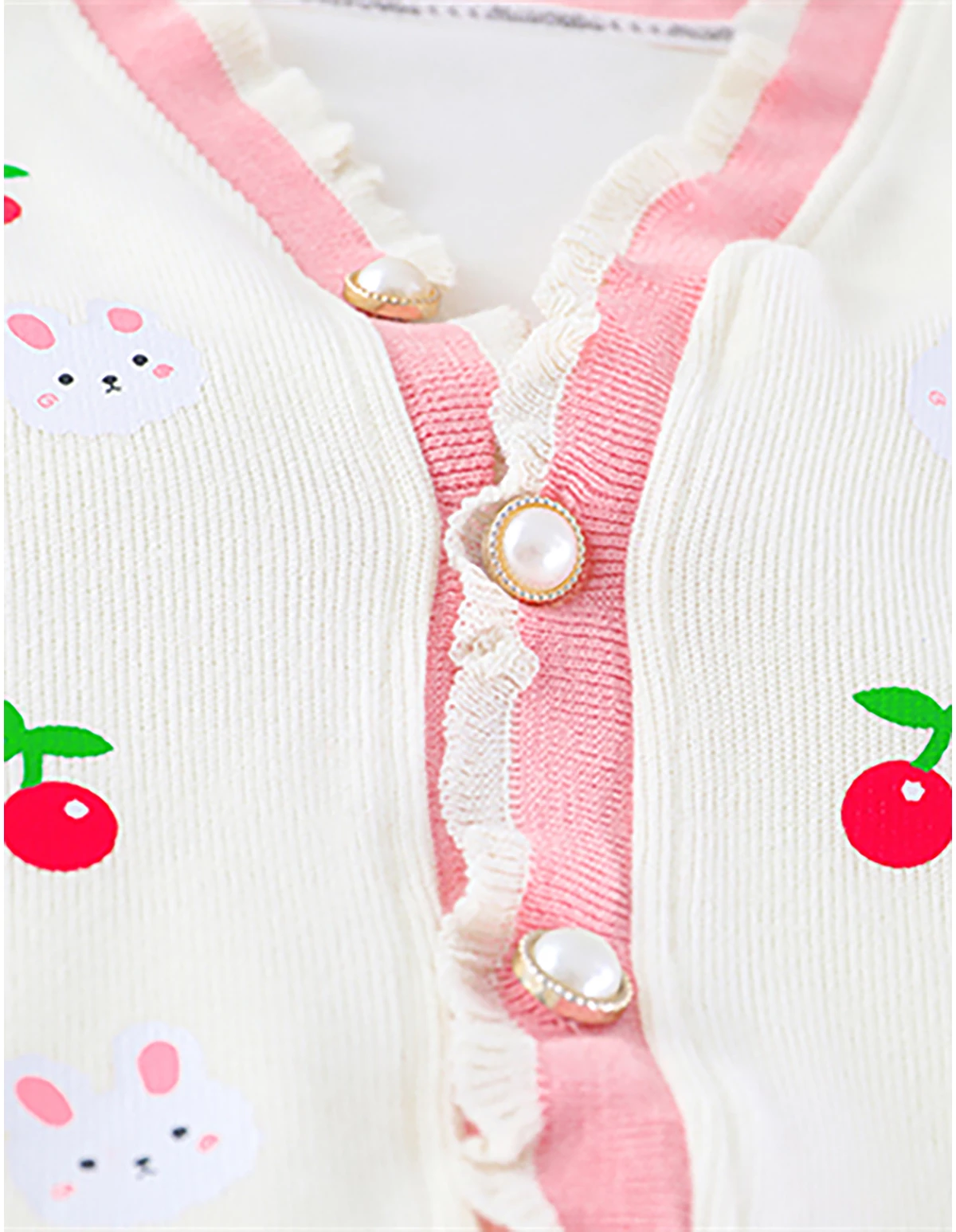 Set 3 piese sweet rabbit crem-roz