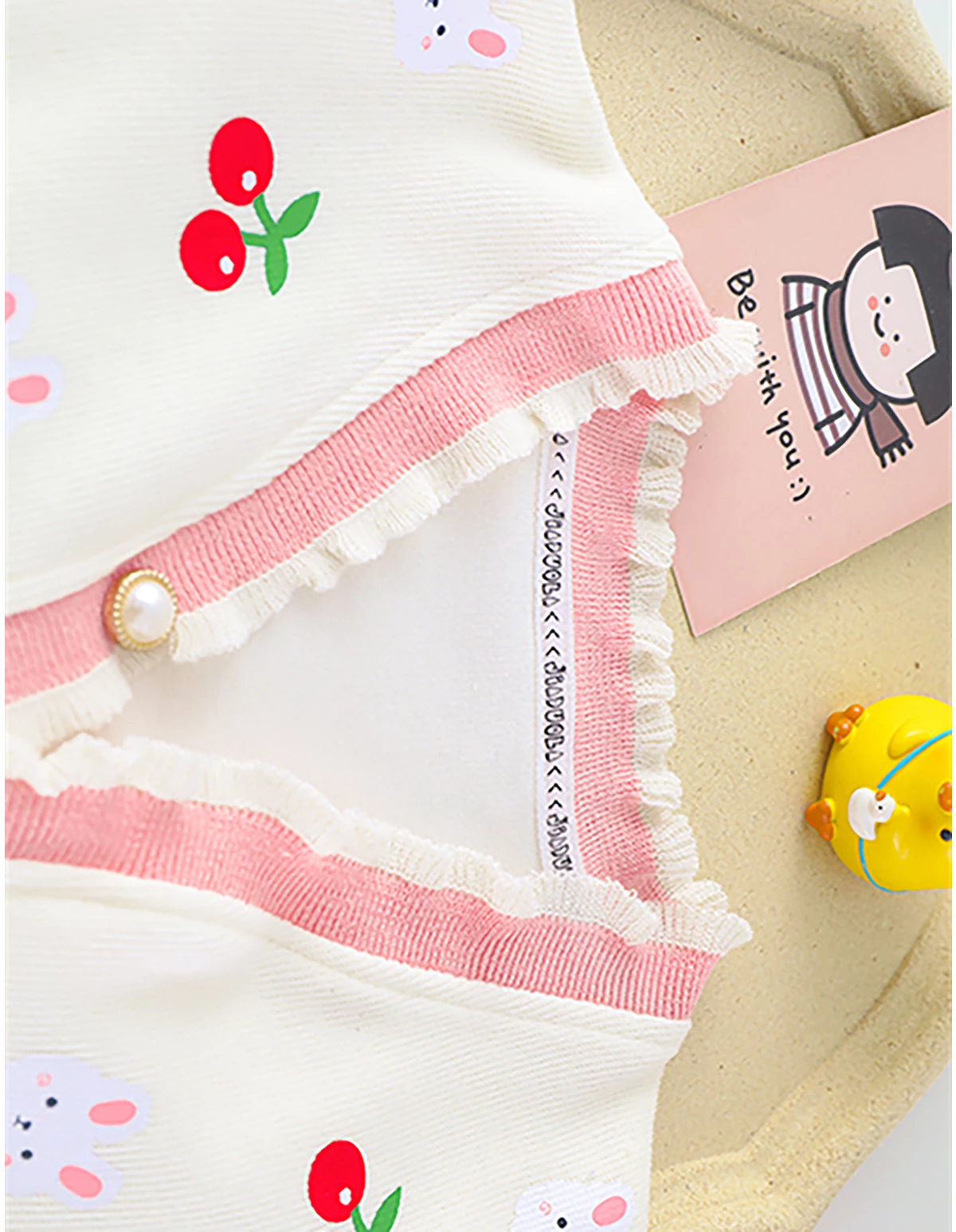 Set 3 piese sweet rabbit crem-roz