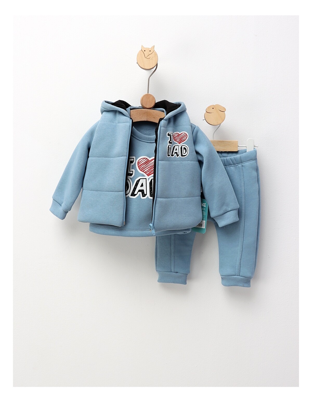 Set 3 pieseI Love DAD albastru