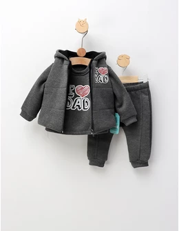 Set 3 pieseI Love DAD gri