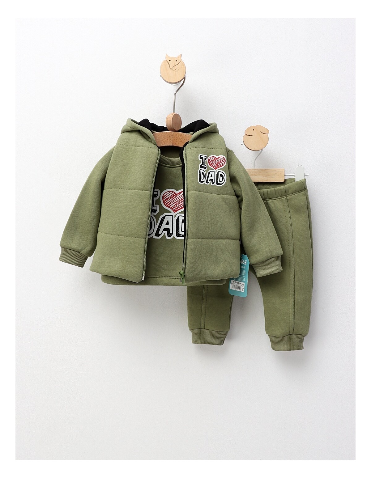 Set 3 pieseI Love DAD verde