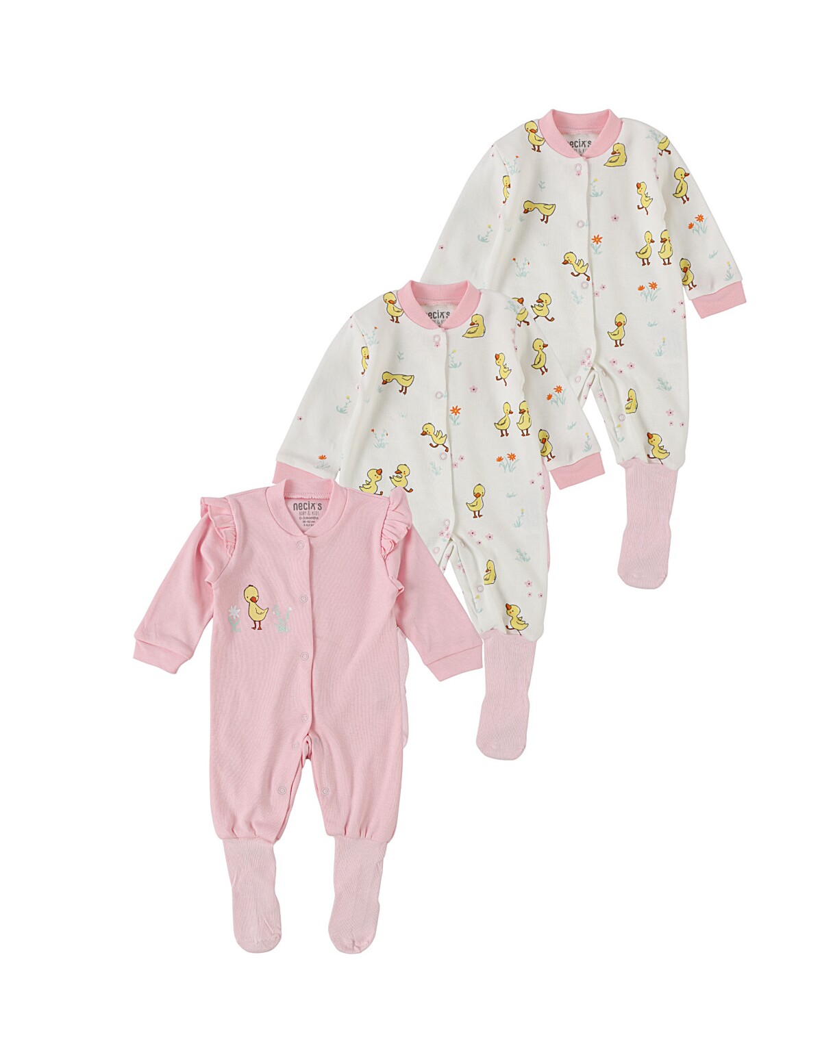 Set 3 salopete, Baby Ducks, multicolor