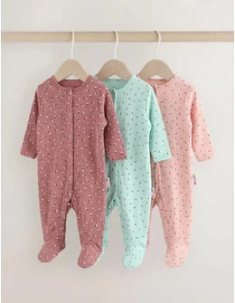 Set 3 salopete, cu botosei, Floricele, multicolor