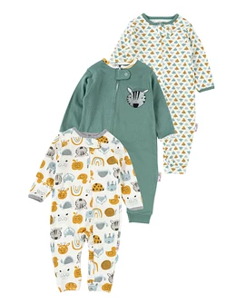 Set 3 salopete premium, All Animals, multicolor