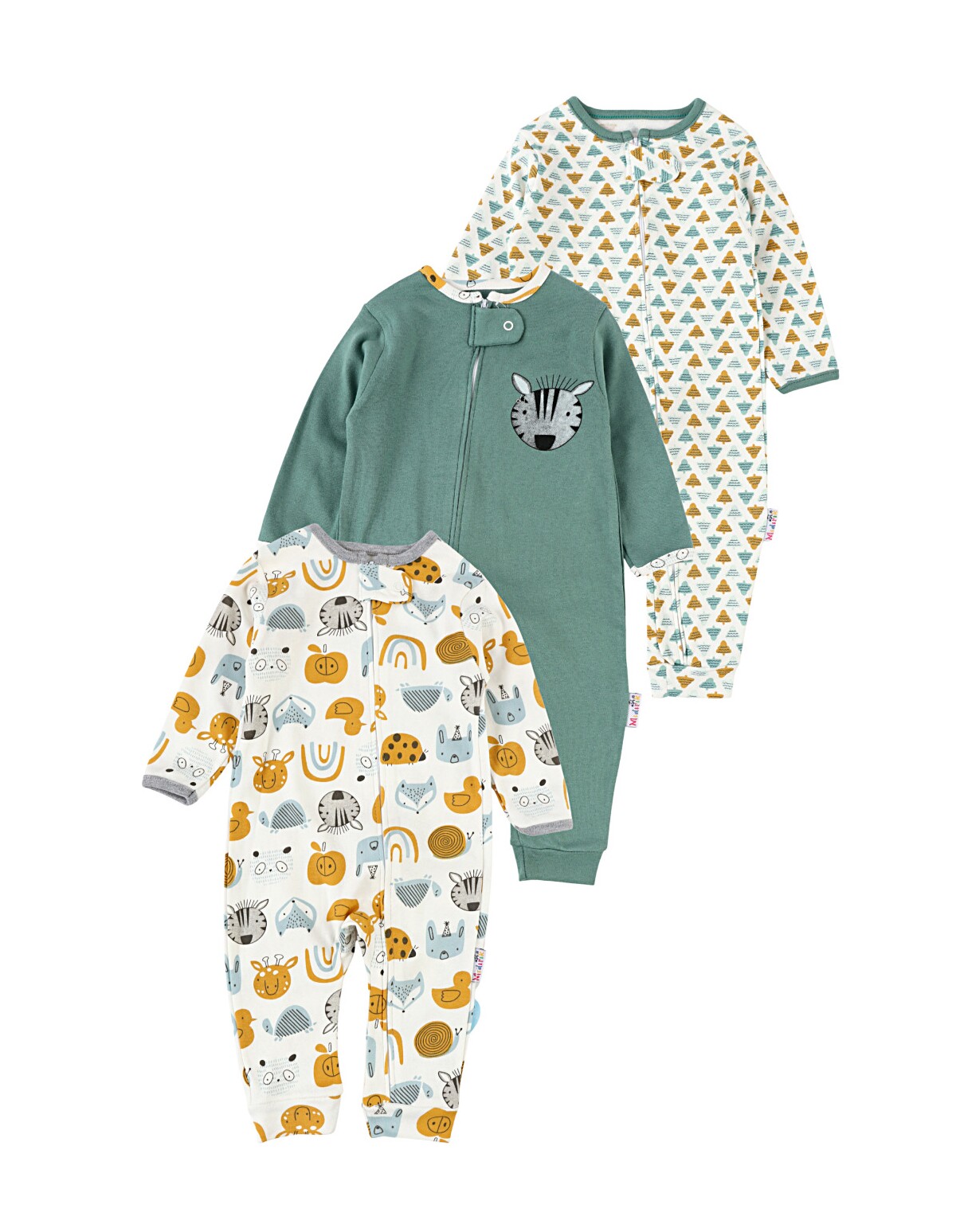 Set 3 salopete premium, All Animals, multicolor