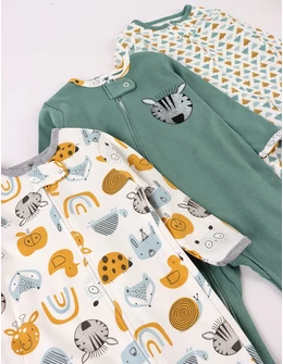 Set 3 salopete premium, All Animals, multicolor