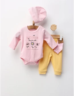 Set 4 piese bebe, Blossom, roz