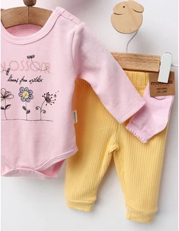 Set 4 piese bebe, Blossom, roz