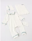 Set 4 piese bebe Kriss, model alb-verde picture - 4