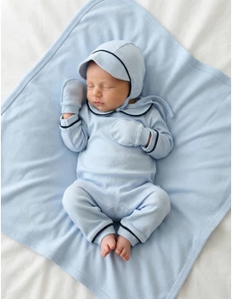 Set 4 piese bebe Kriss, model albastru deschis