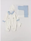 Set 4 piese bebe Laures, model alb-bleu picture - 3