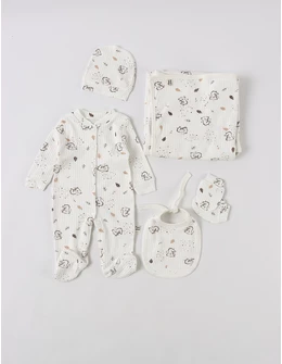 Set 5 piese bebe koala, model alb