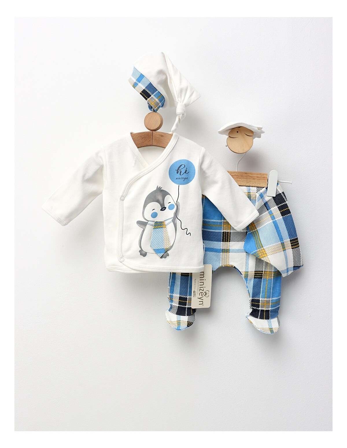 Set 5 piese, Hy Pinguin, alb-albastru