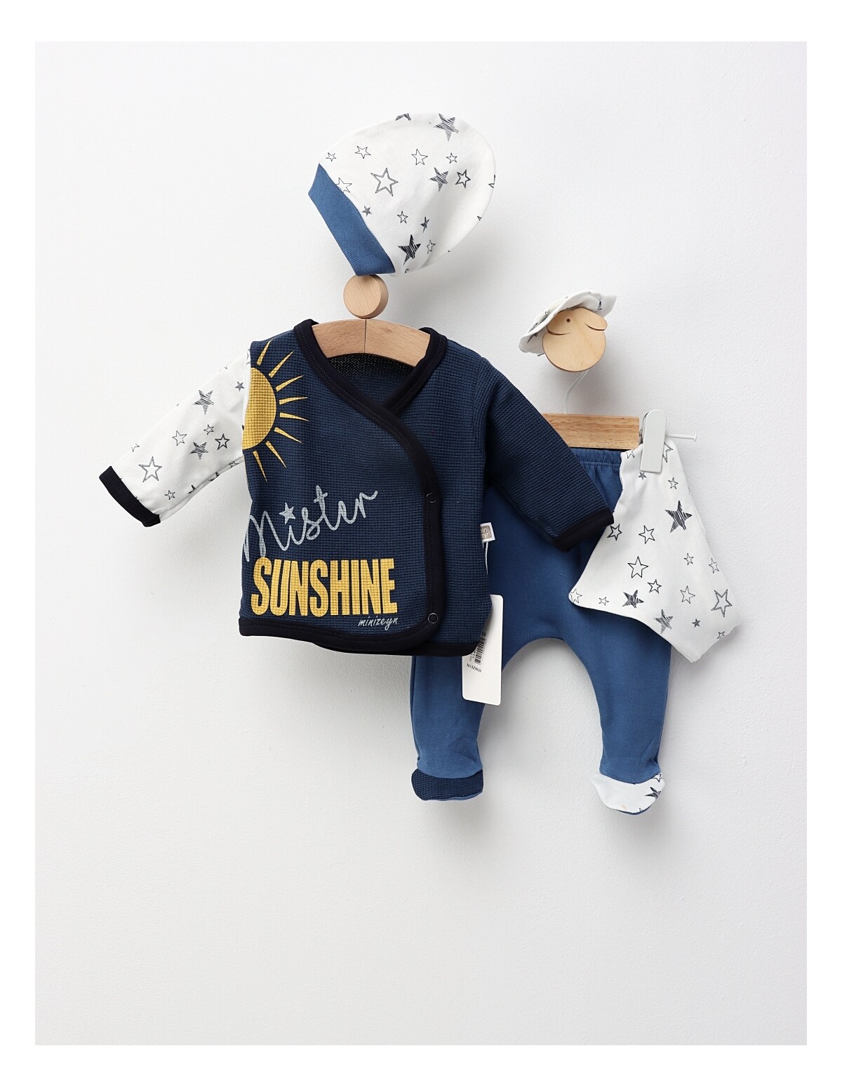 Set 5 piese, Mister SunShine, bleumarin-alb