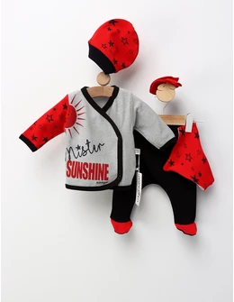 Set 5 piese, Mister SunShine, negru-rosu