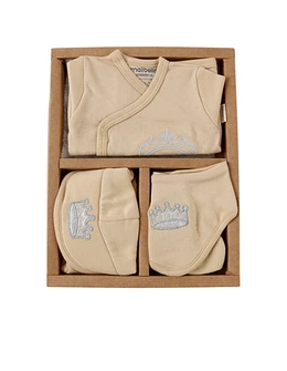 Set 5 piese, pentru bebelusi, Print, bej