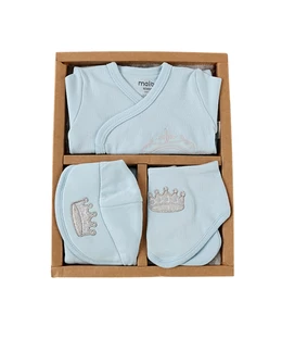 Set 5 piese, pentru bebelusi, Print, blue