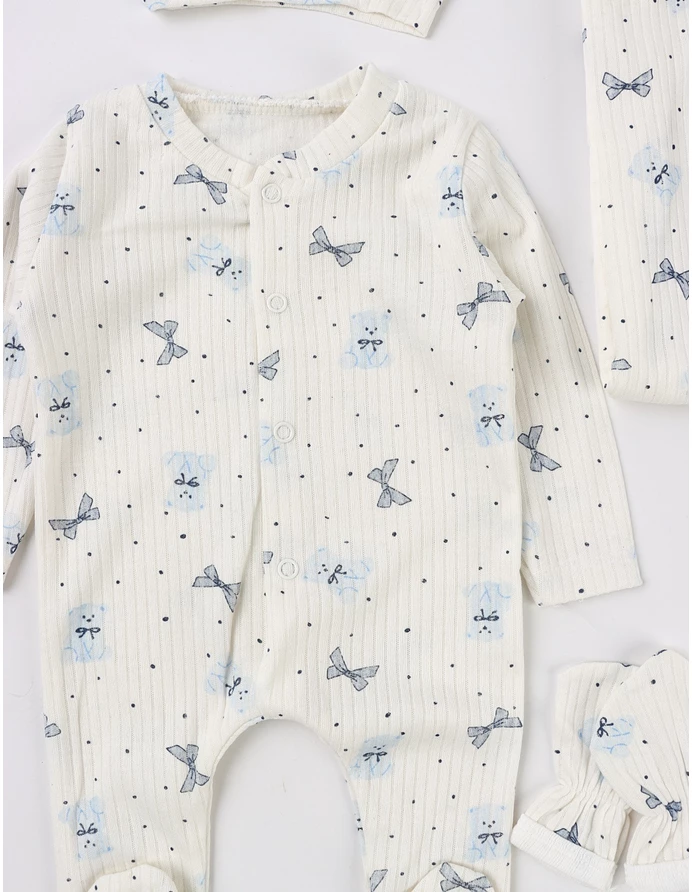 Set 5 piese Toy Bear, alb-blue picture - 2