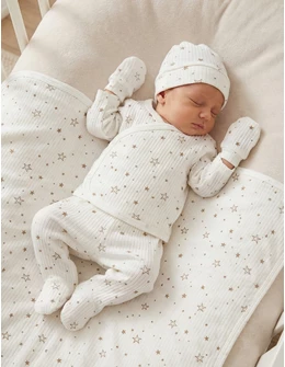 Set 6 piese bebe, Stelute, alb