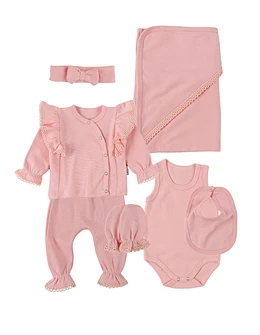 Set 7 piese bebe girl, model corai