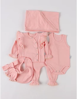 Set 7 piese bebe girl, model corai