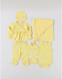 Set 7 piese, Bebe Girl, model galben