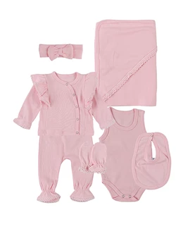 Set 7 piese bebe girl, model roz