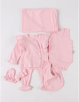 Set 7 piese bebe girl, model roz