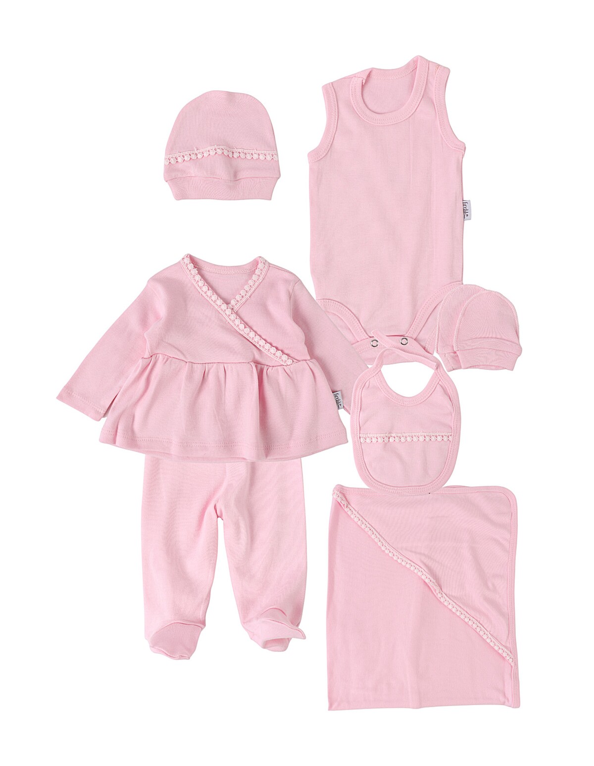 Set 7 piese, Bebe Girl, model roz